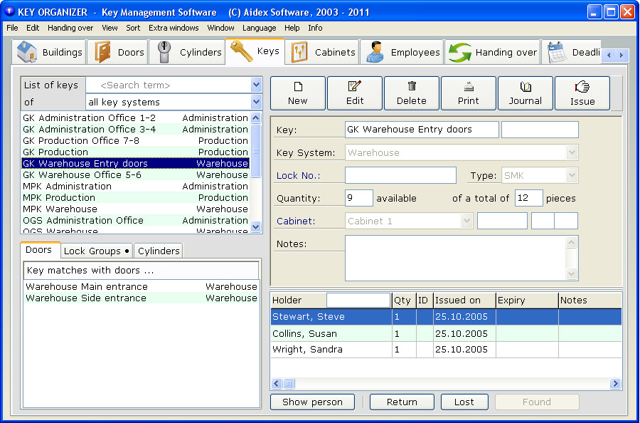 Click to view Key-Organizer 2012 screenshot